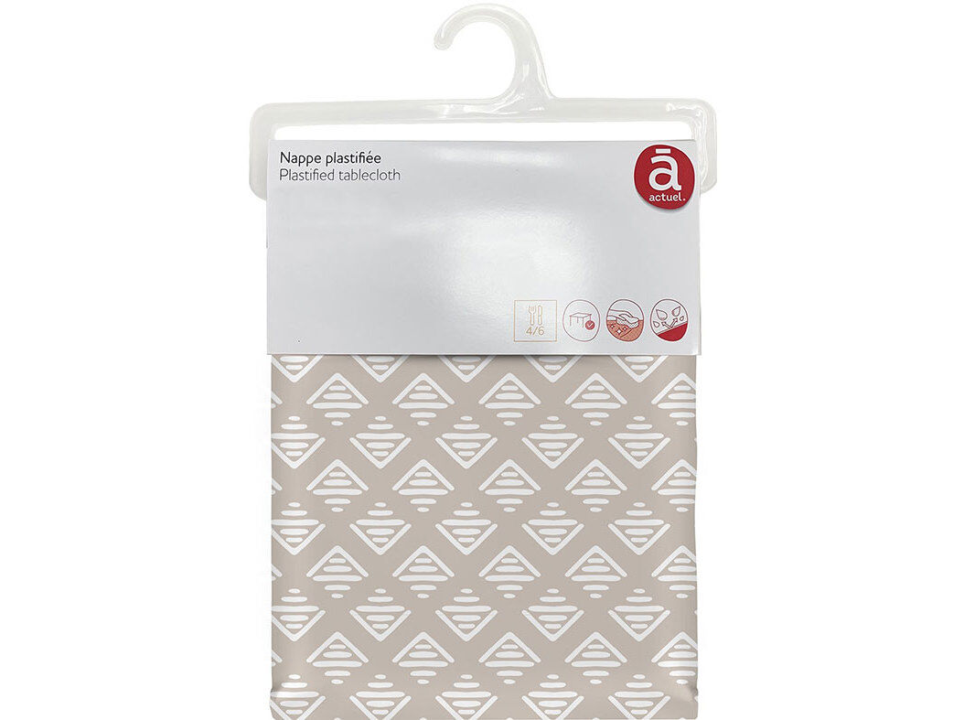 TOALHA MESA PVC ACTUEL BEGE EST 150X200