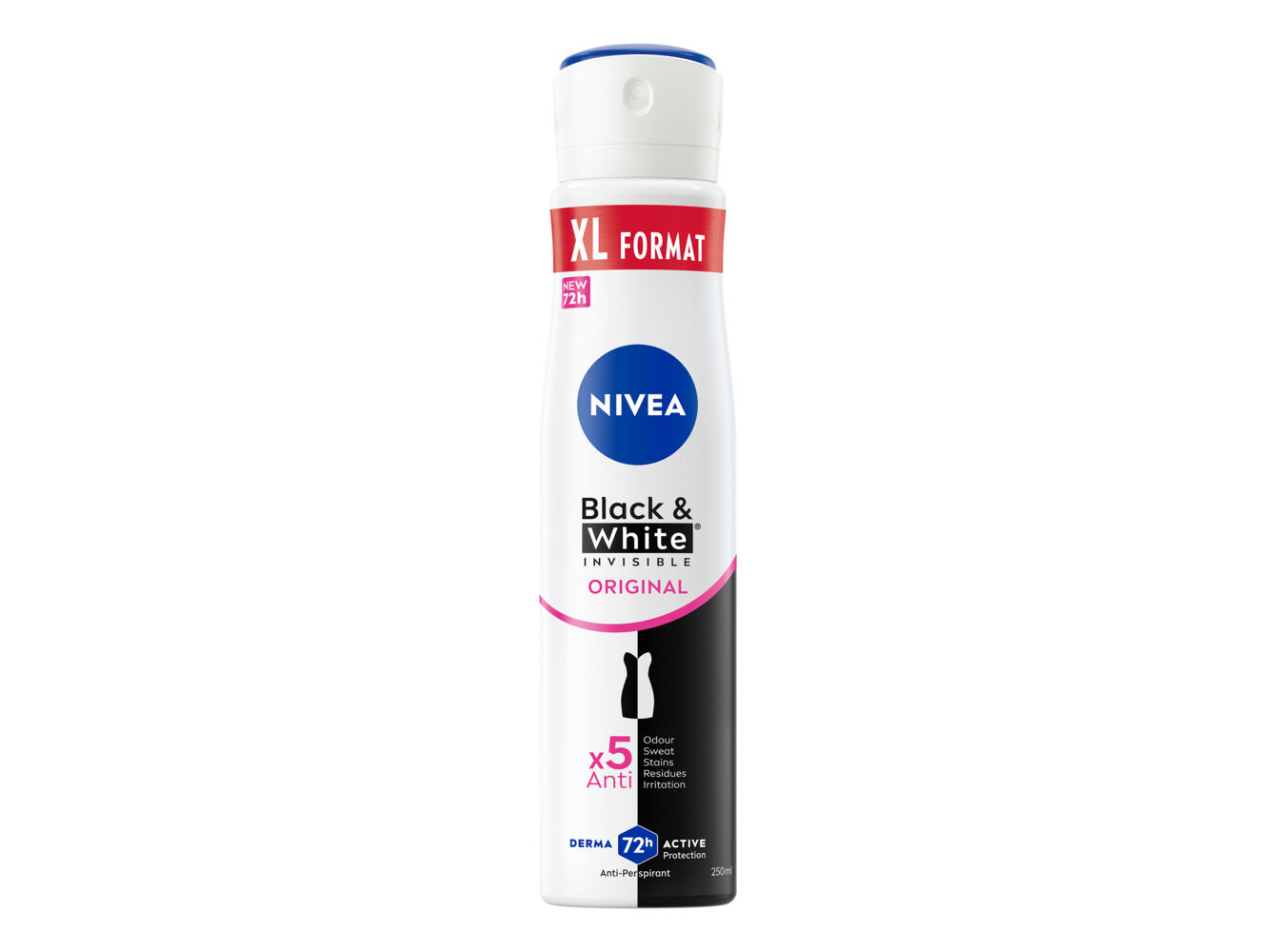 DEO NIVEA B&W ORIGINAL SPRAY 250ML image number 1