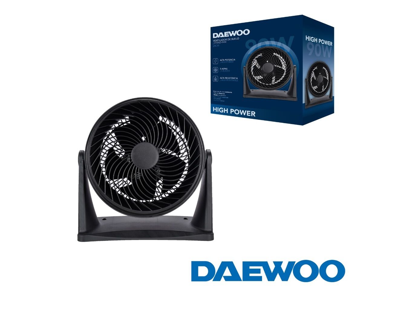 VENTOINHA DE CH&Atilde;O DAEWOO DW9012 PRETO 90W/30.5CM image number 1