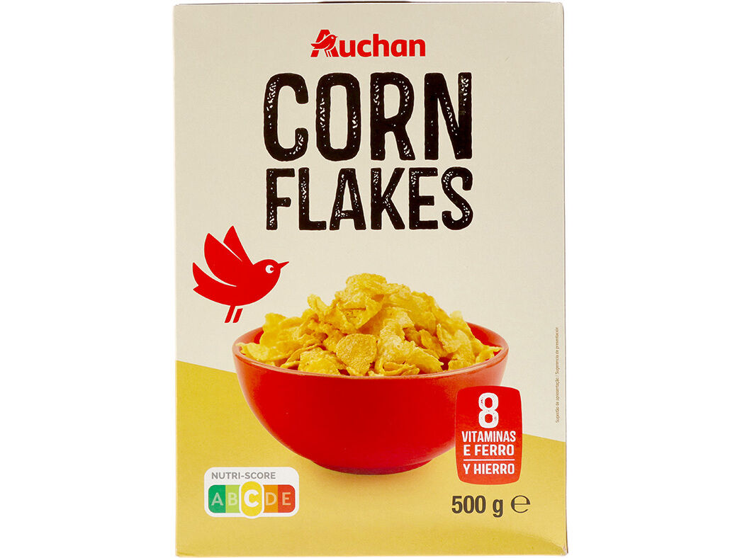 CEREAIS AUCHAN CORN FLAKES FLOCOS DE MILHO 500G