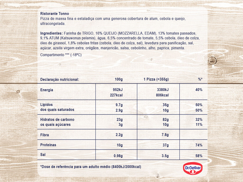 PIZZA DR.OETKER RISTORANTE TONNO 355G image number 1