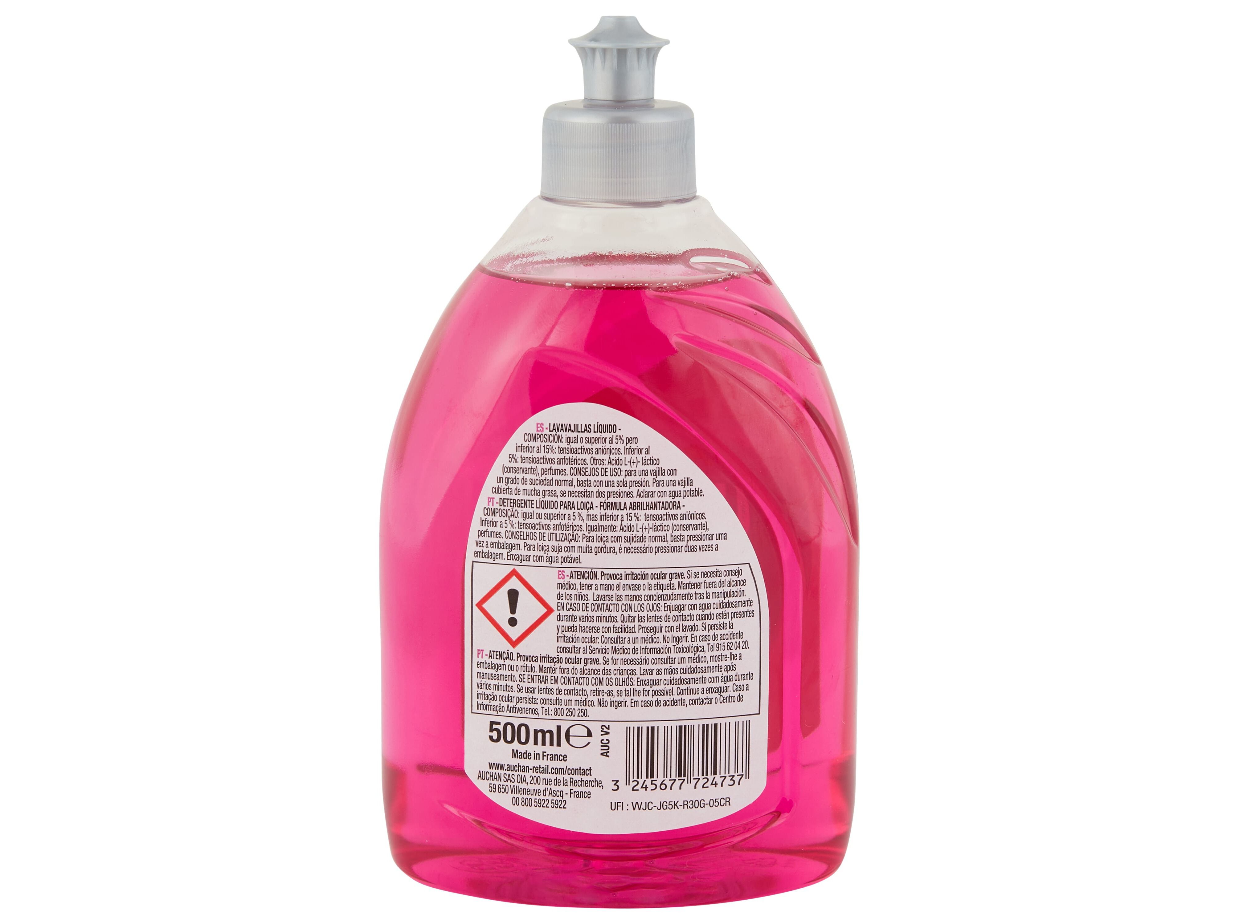 DETERGENTE LOI&Ccedil;A MANUAL AUCHAN ULTRA ABRILHANTADORA COM VINAGRE BRANCO 500ML image number 2