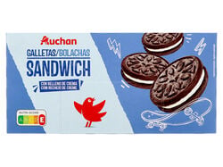 BOLACHA AUCHAN SANDWICH CACAU 220G