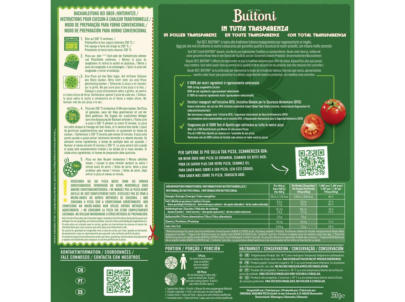 PIZZA BUITONI FORNO DI PIETRA CAPRESE 350G image number 1