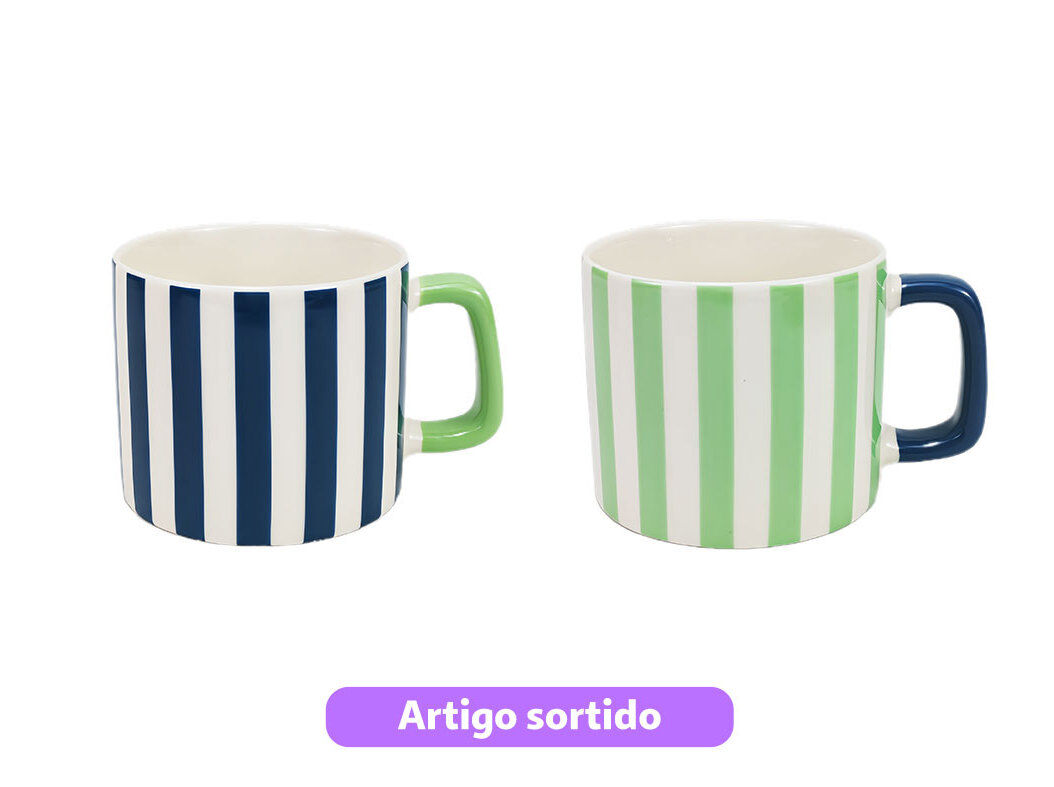 CANECA PORCELANA RISCAS ACTUEL 35CL CORES SORTIDAS image number 0