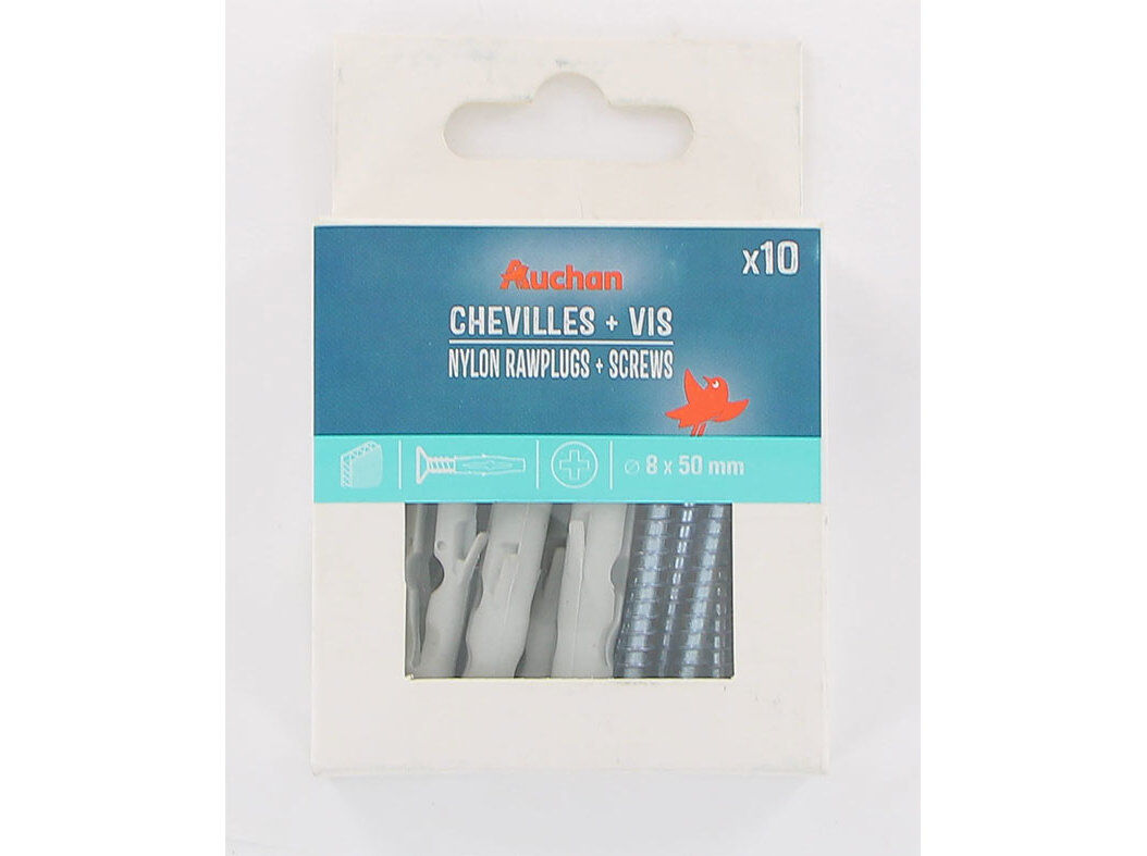 BUCHAS + PARAFUSOS AUCHAN 10 PE&Ccedil;AS 8X50MM image number 0