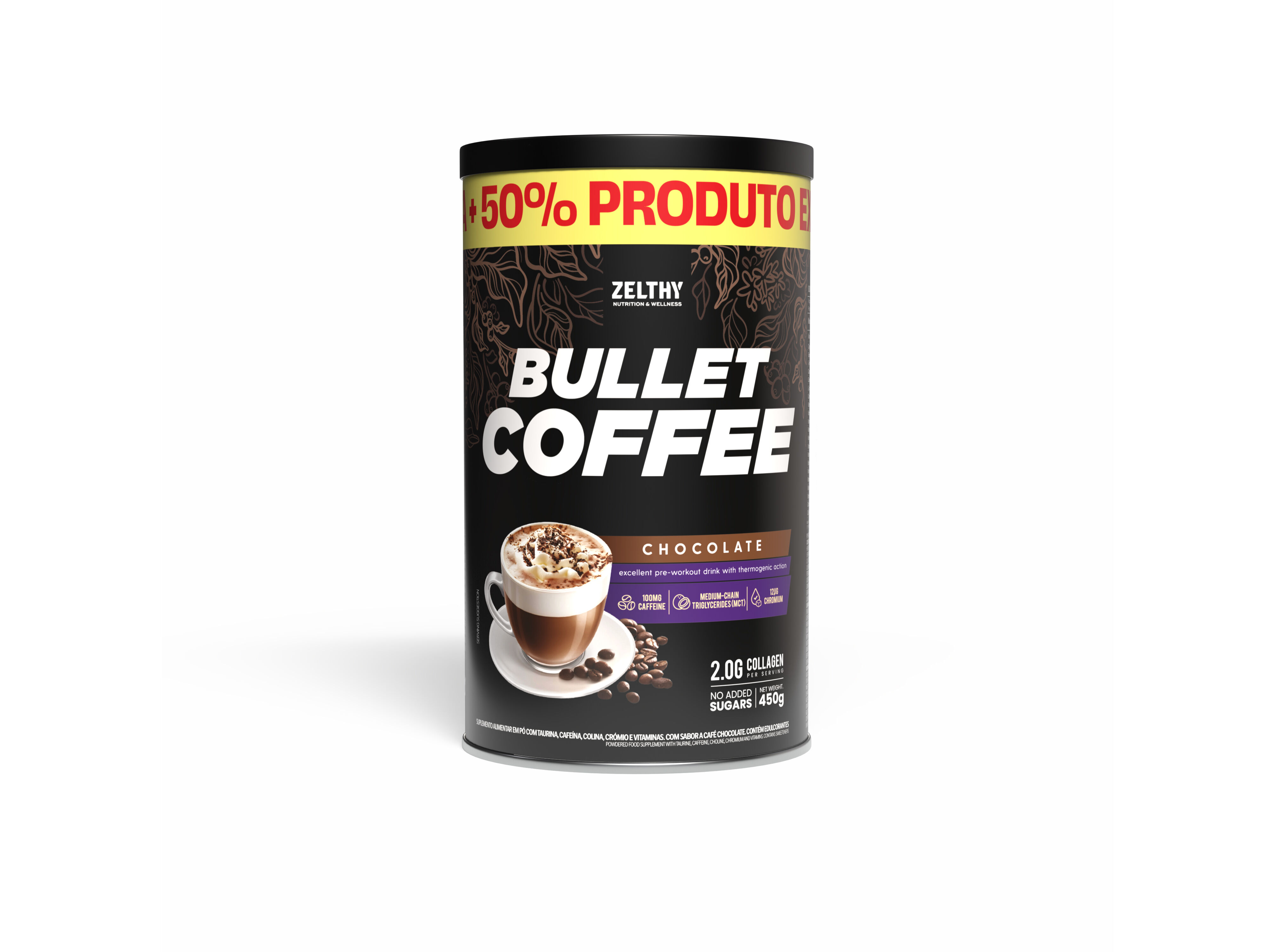 BULLET COFFEE ZELTHY CHOCOLATE 300G+150G OFERTA