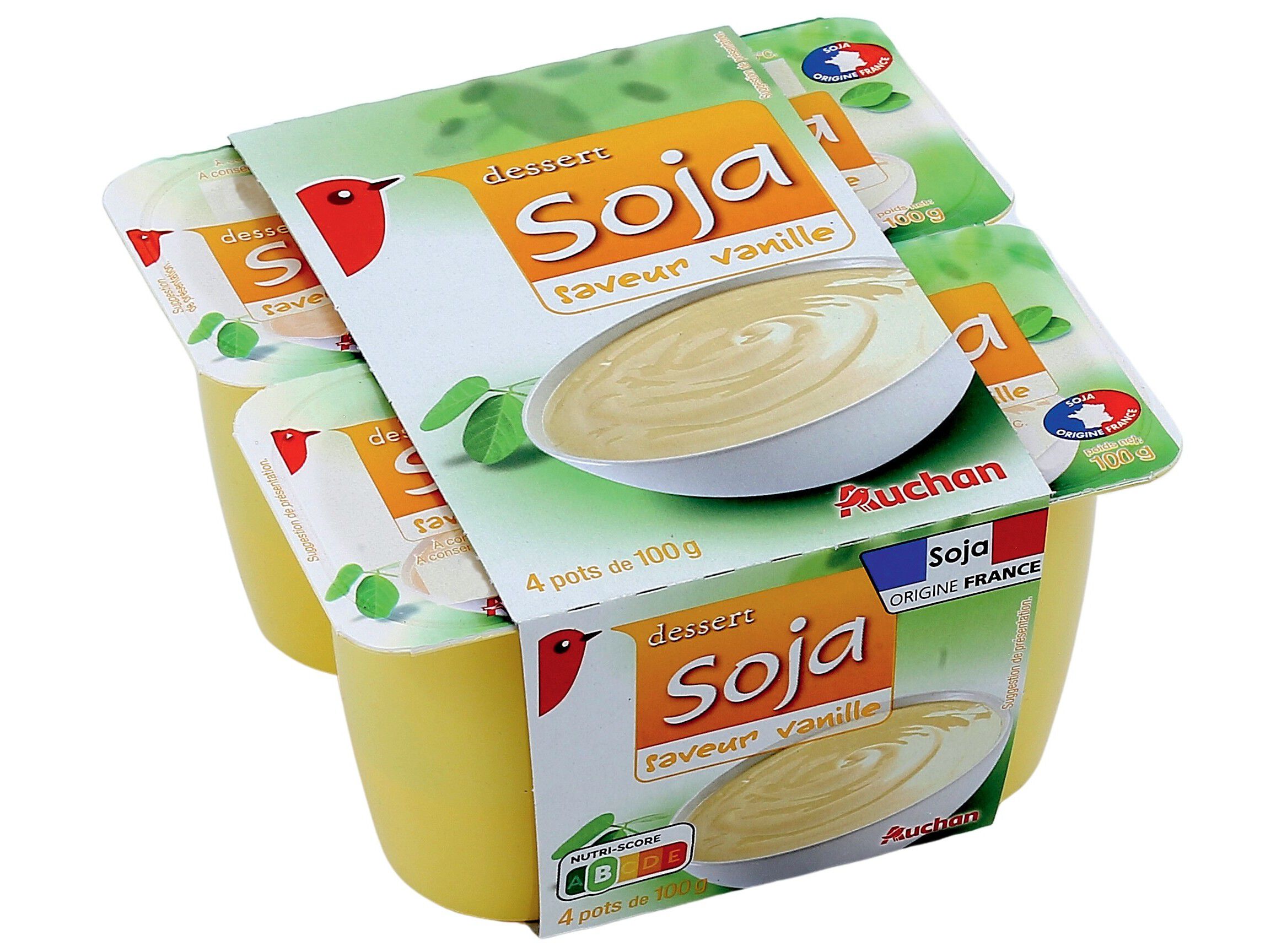 SOBREMESA AUCHAN SOJA BAUNILHA 4X100G