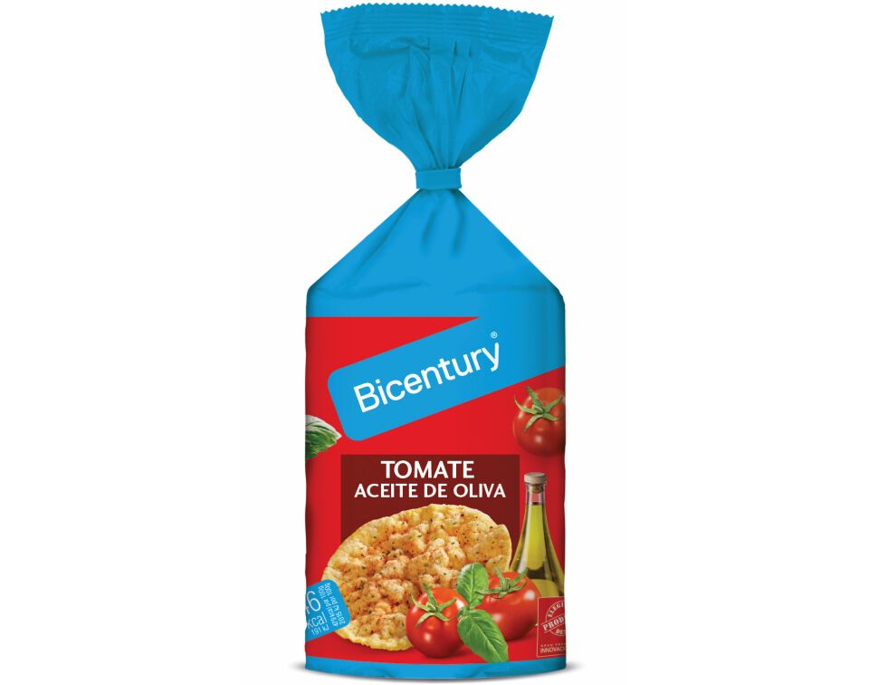 TORTITAS BICENTURY MILHO TOMATE MANJERIC&Atilde;O AZEITE 123G
