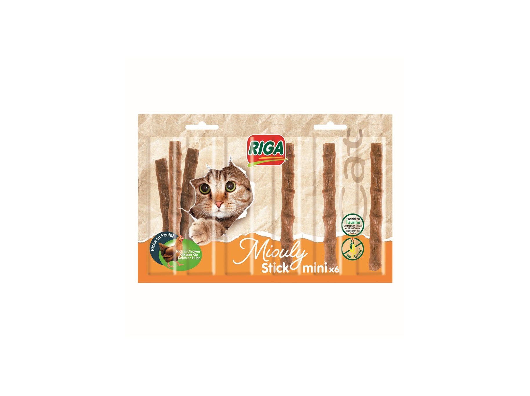 SNACK GATO RIGA MIOULY MINI STICKS PACK 6 UNIDADES image number 1