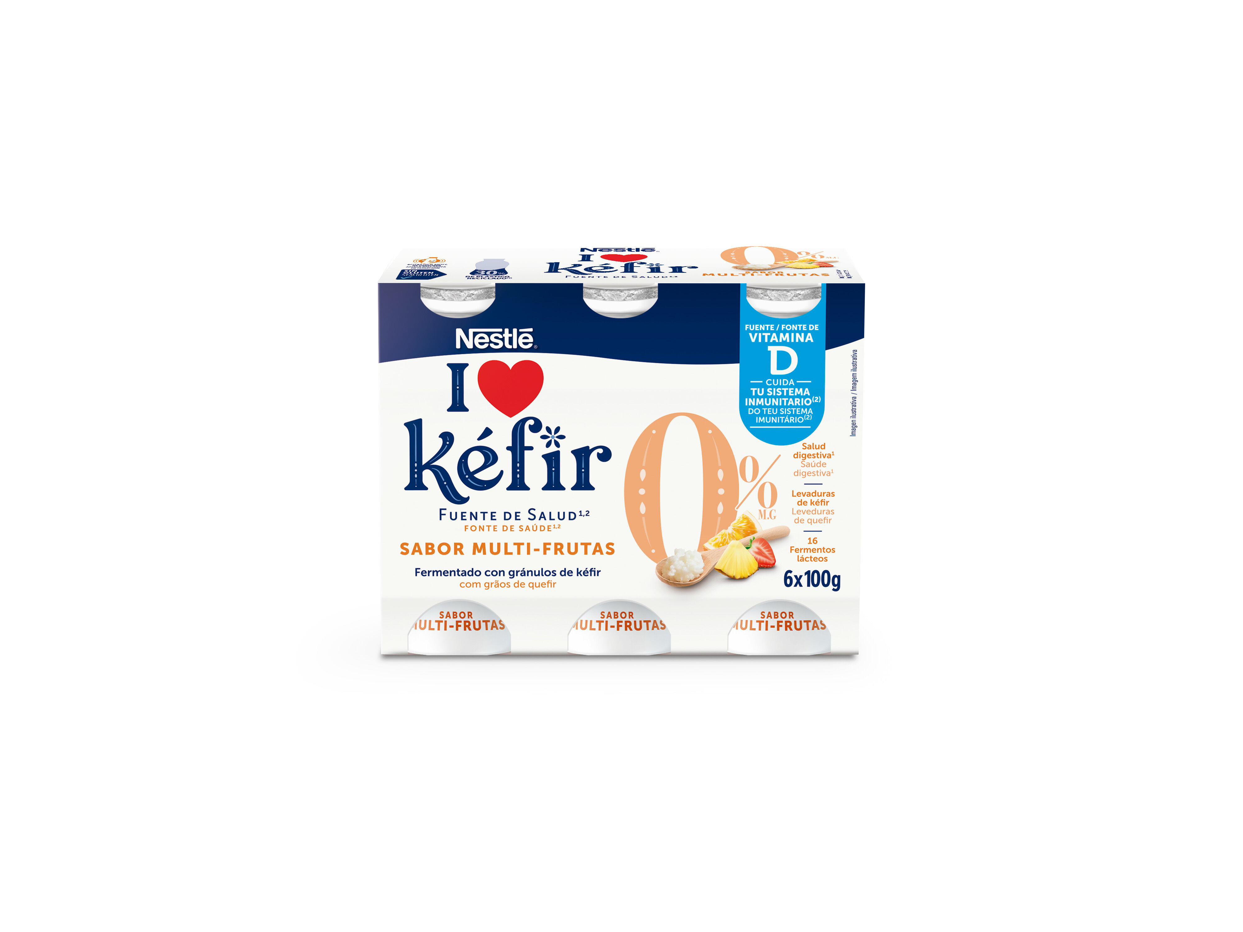 KEFIR NESTL&Eacute; MULTIFRUTOS 0% 6X100G