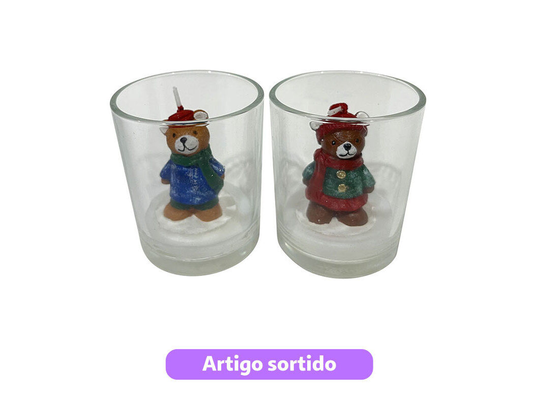 COPO COM VELA ACTUEL URSINHO &Oslash;6.2X7.3CM MODELOS SORTIDOS image number 0