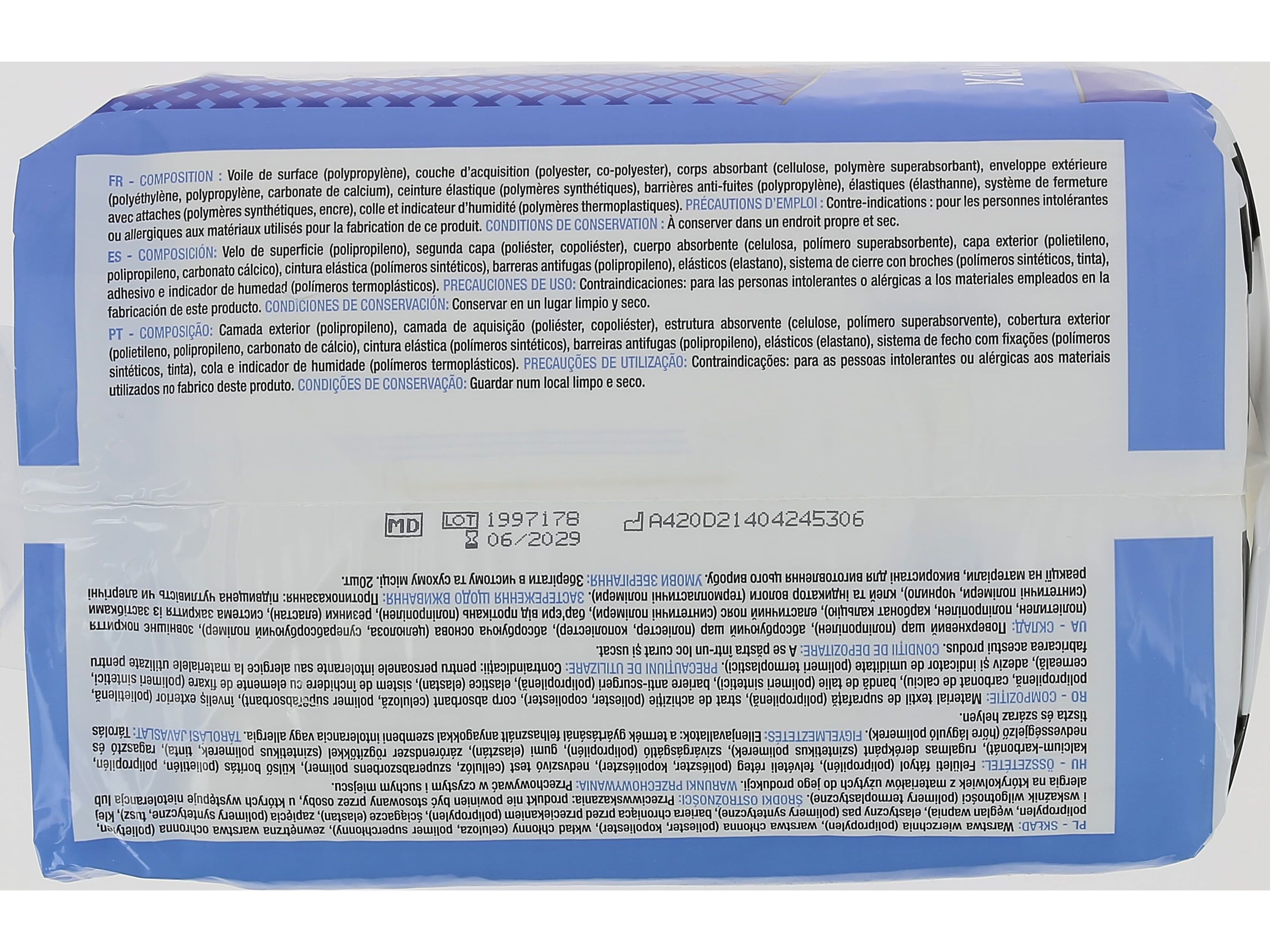 FRALDAS INCONTIN&Ecirc;NCIA AUCHAN TAMANHO M UNISSEXO 20UN image number 2