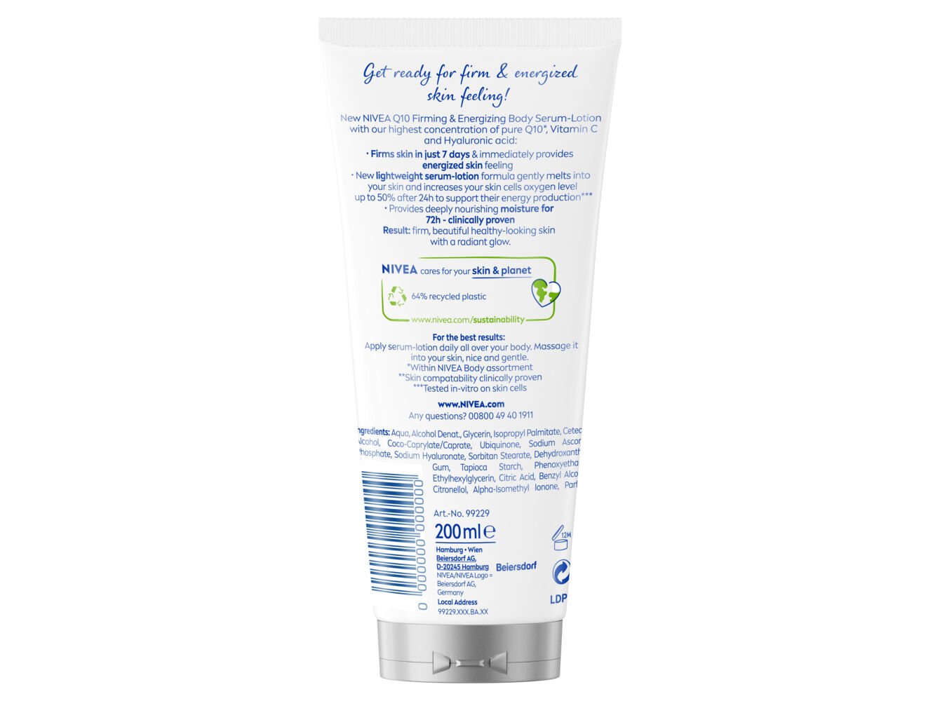 LO&Atilde;&Atilde;O-SERUM NIVEA Q10 REFIRMANTE 200 ML image number 1