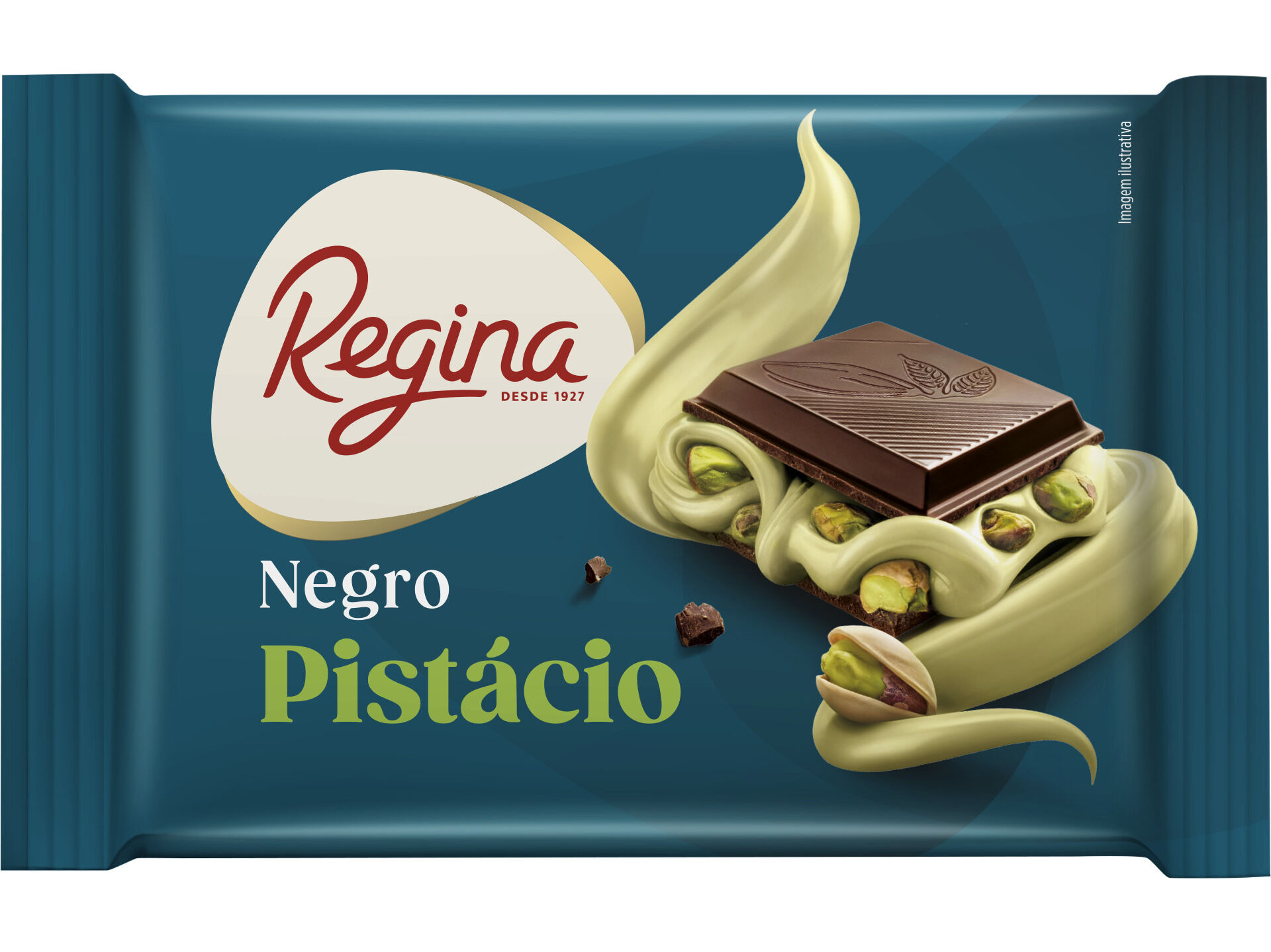 CHOCOLATE NEGRO REGINA RECHEIO DE PISTACIO 150G image number 0