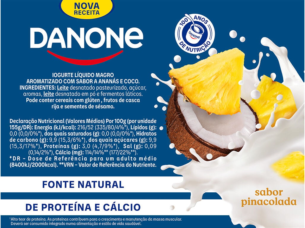 IOGURTE LIQUIDO DANONE ANAN&Aacute;S C&Ocirc;CO 4X155G image number 1