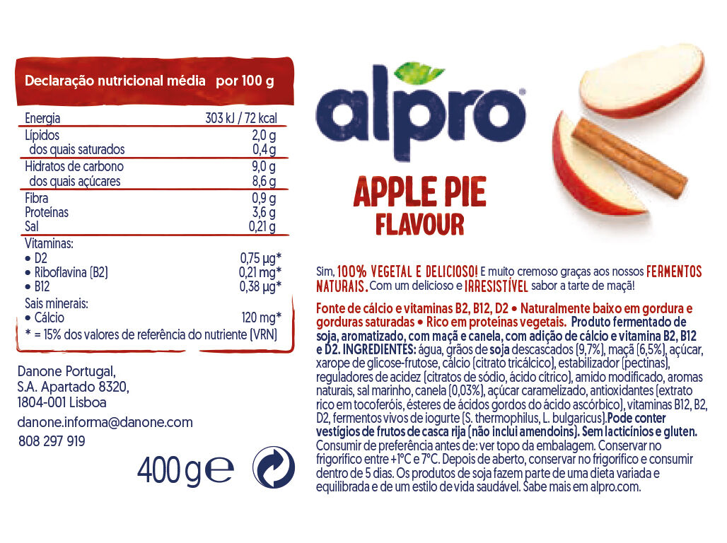 YOFU ALPRO APPLE PIE 400G image number 1