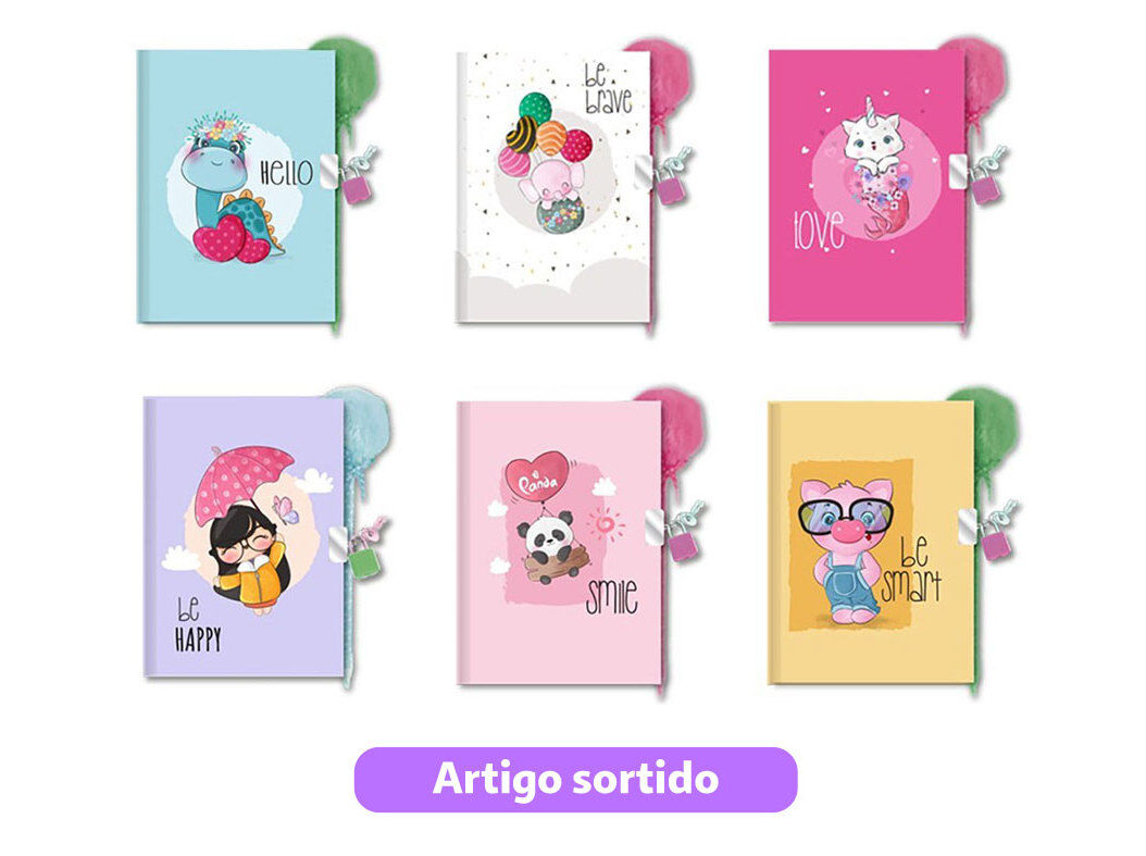 DI&Aacute;RIO BE HAPPY DO ART COM CANETA MODELOS SORTIDOS image number 0