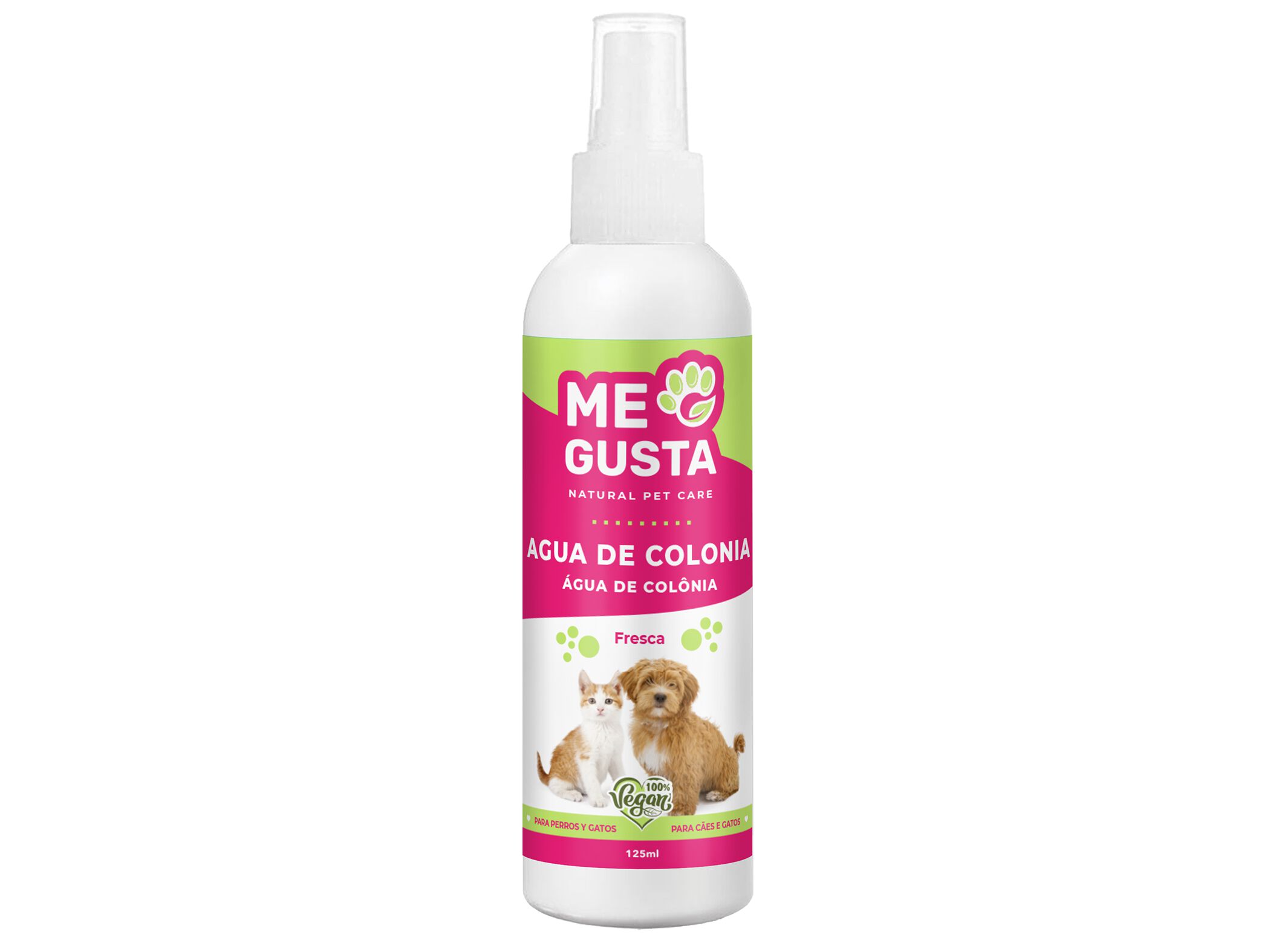 &Aacute;GUA DE COL&Oacute;NIA ME GUSTA C&Atilde;ES E GATOS 125ML image number 1