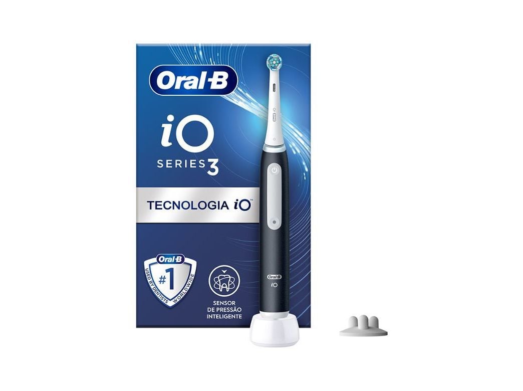 ESCOVA DENTES EL&Eacute;TRICA ORAL-B IO 3 PRETA