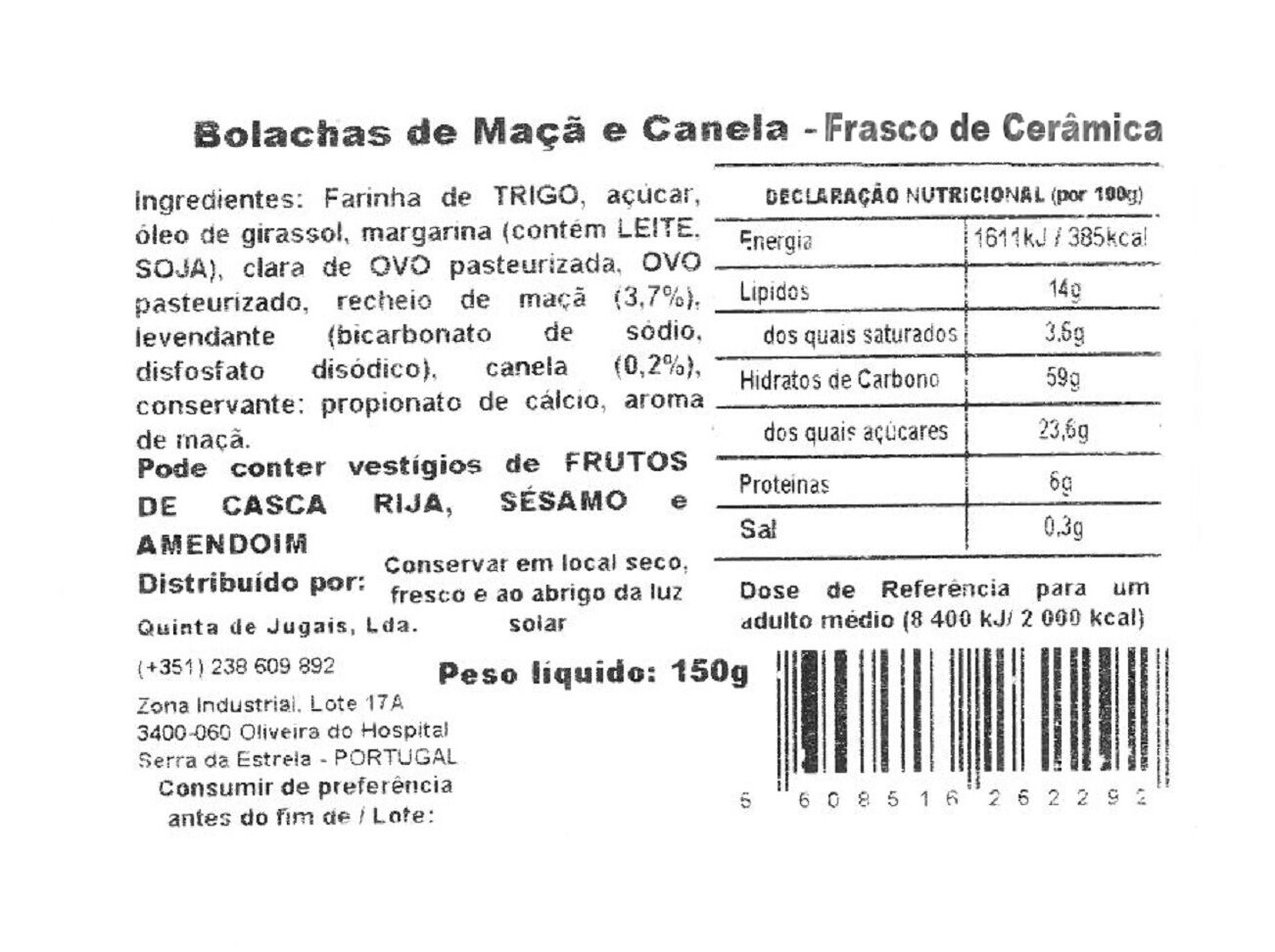 BOLACHAS MARIA CONFEITARIA FRASCO CER&Acirc;MIC MA&Ccedil;A CANELA 150G image number 1