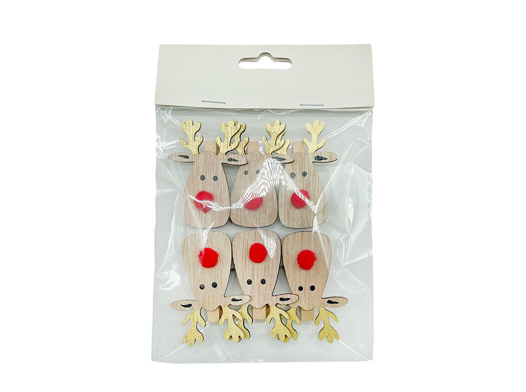 CLIPS COM RENA MADEIRA ACTUEL 6 UNIDADES image number 0