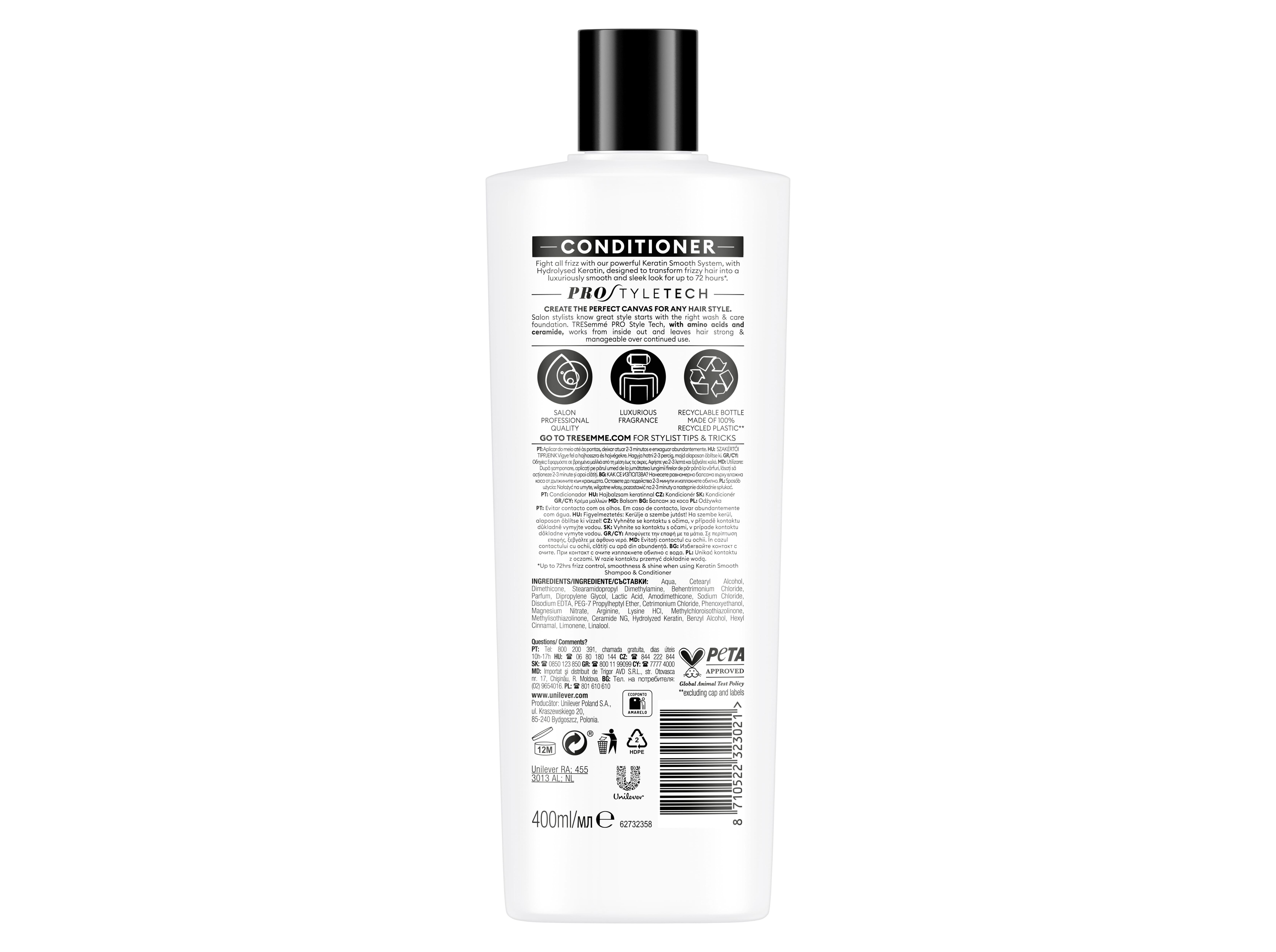 CONDICIONADOR TRESEMM&Eacute; KERATIN SMOOTH 400 ML image number 1