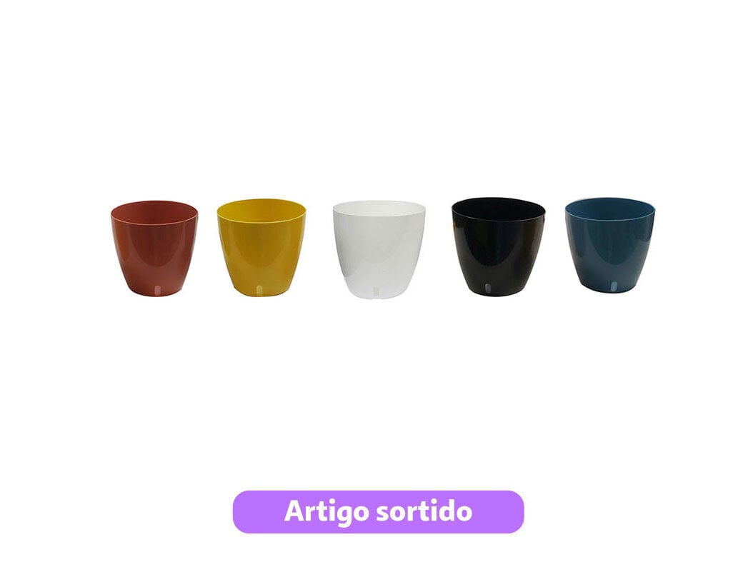 VASO PL&Aacute;STICO GARDENSTAR &Oslash;18XA17CM CORES SORTIDAS