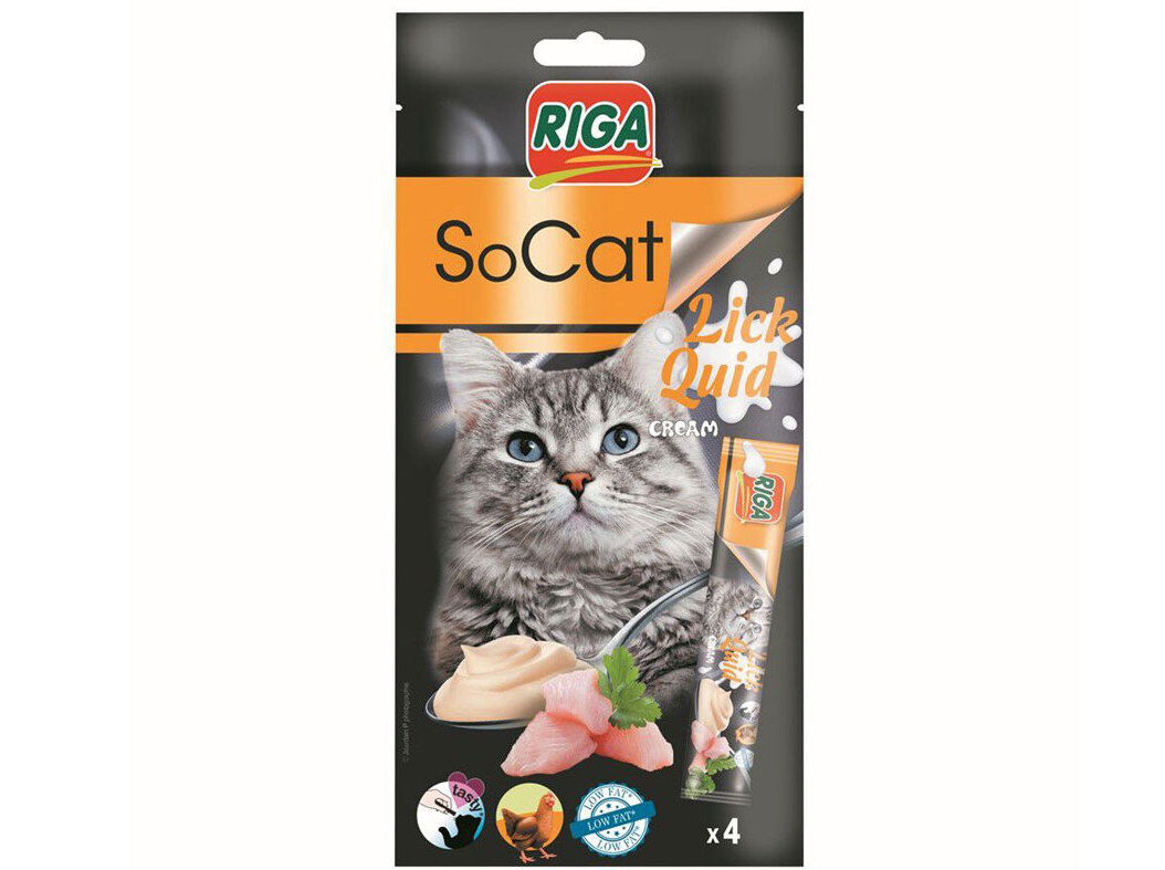 SNACKS GATO RIGA SO CAT CREMOSO FRANGO 4 UNIDADES image number 0