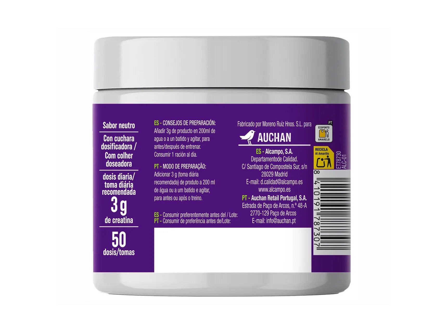CREATINA AUCHAN EAT'N MOVE EM P&Oacute; 150G image number 1