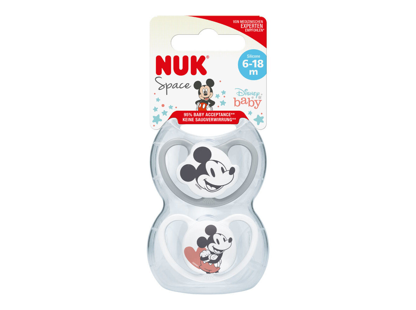 CHUPETA SPACE NUK SILICONE 6-18M 2UN