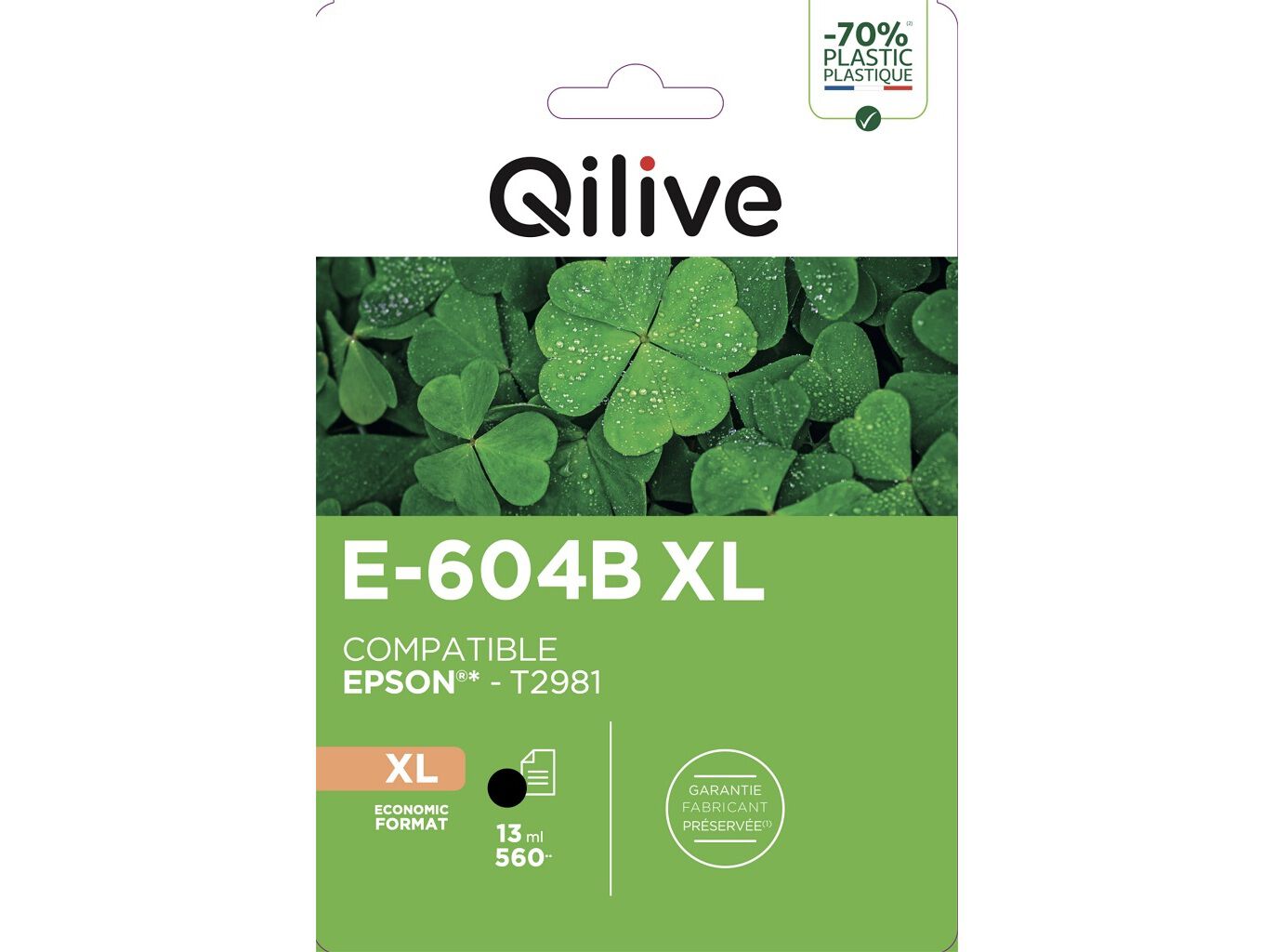 TINTA COMPAT/ RECICL QILIVE E-604 B XL PRETO EPSON image number 0