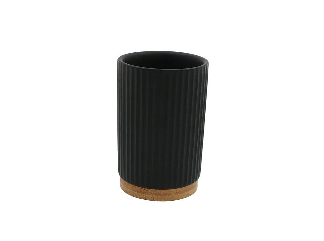 COPO PORTA-ESCOVAS GR&Eacute;S ACTUEL PRETO BASE BAMBOO