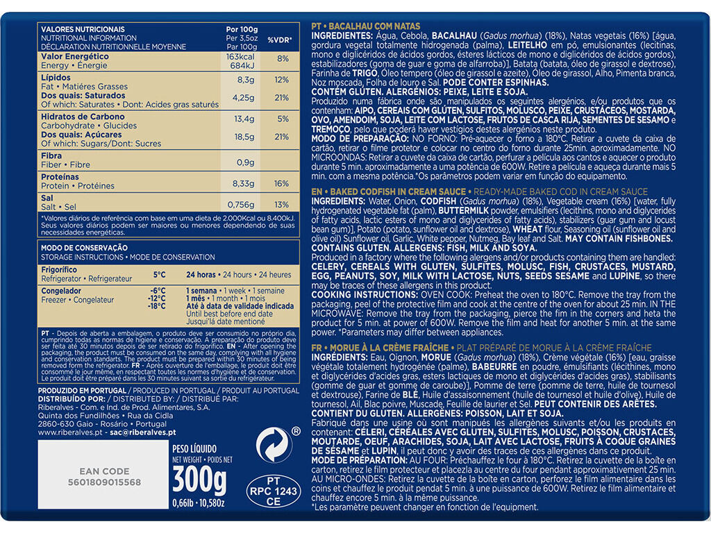 BACALHAU COM NATAS RIBERALVES 300G image number 1