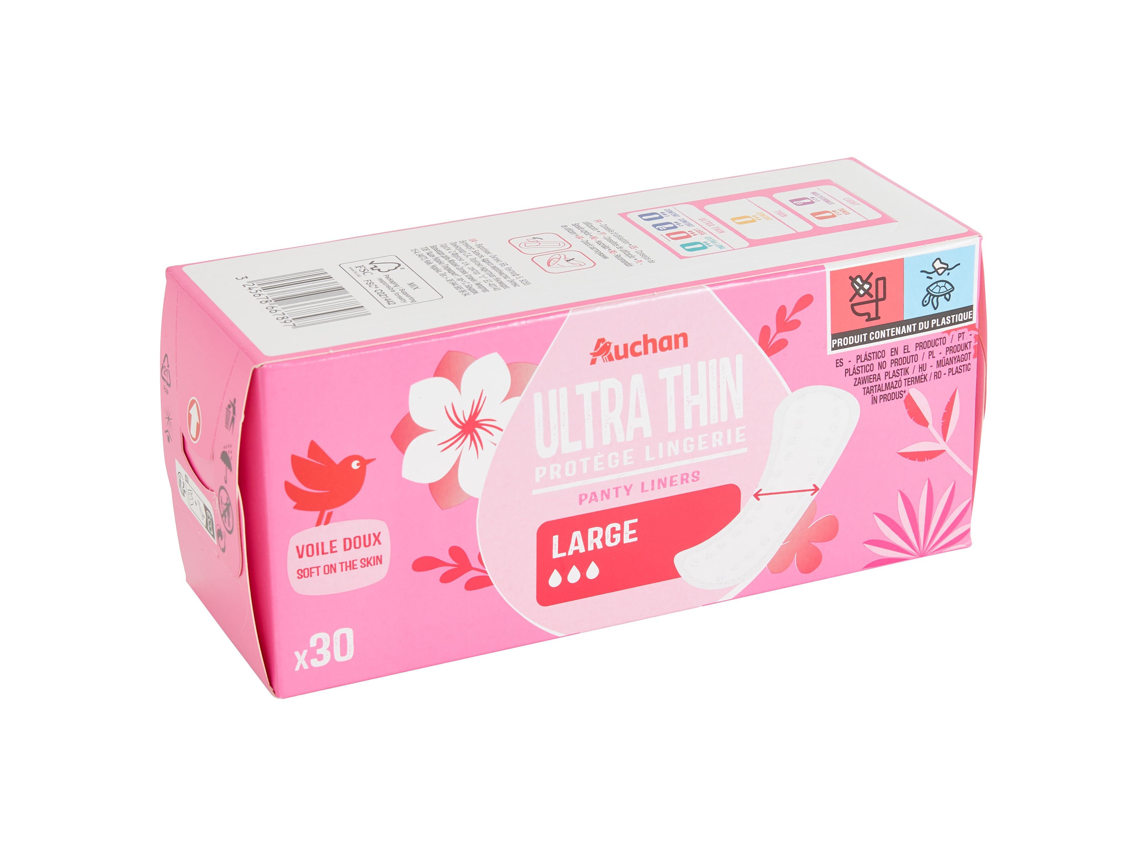 PENSOS DI&Aacute;RIOS AUCHAN ULTRA FINO LARGO 30UN image number 1