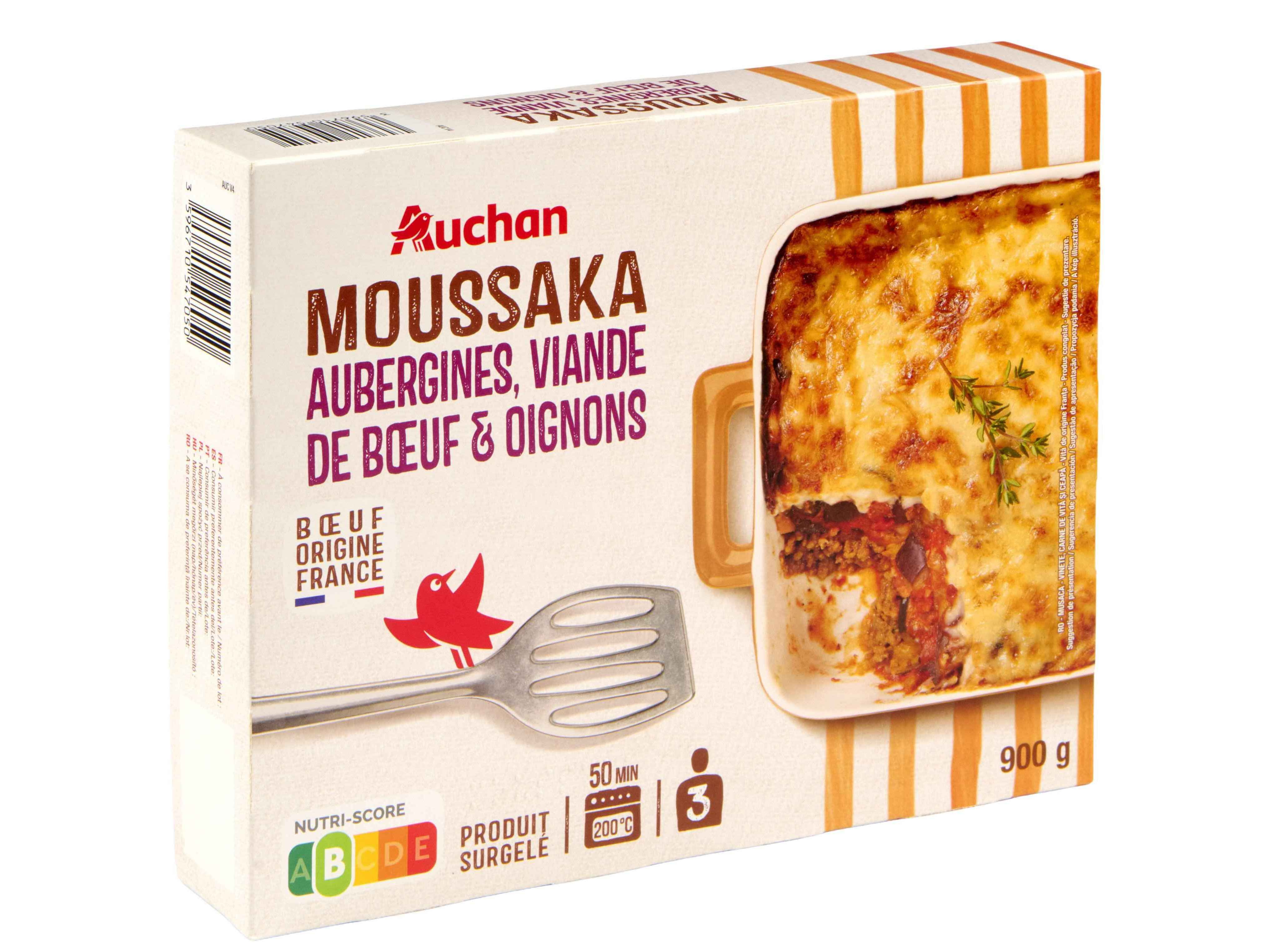 MOUSSAKA AUCHAN COM LEGUMES E CARNE VACA 900G image number 1