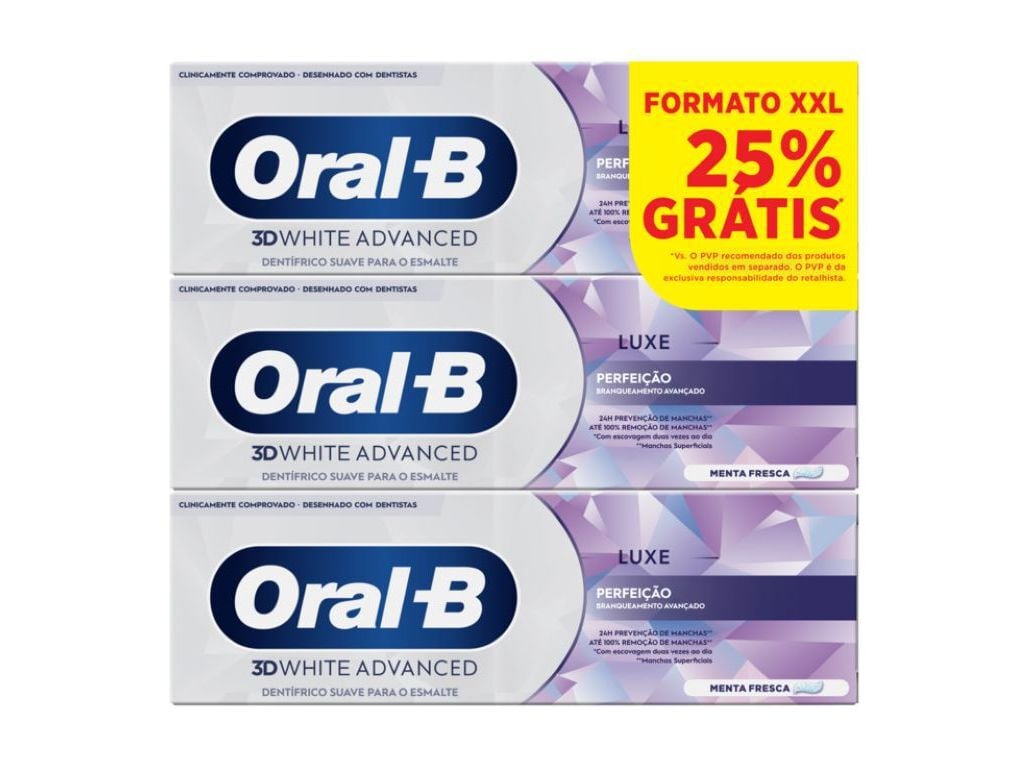 PASTA DENTIFRICA ORAL B 3D WHITE LUXE 3X75 ML