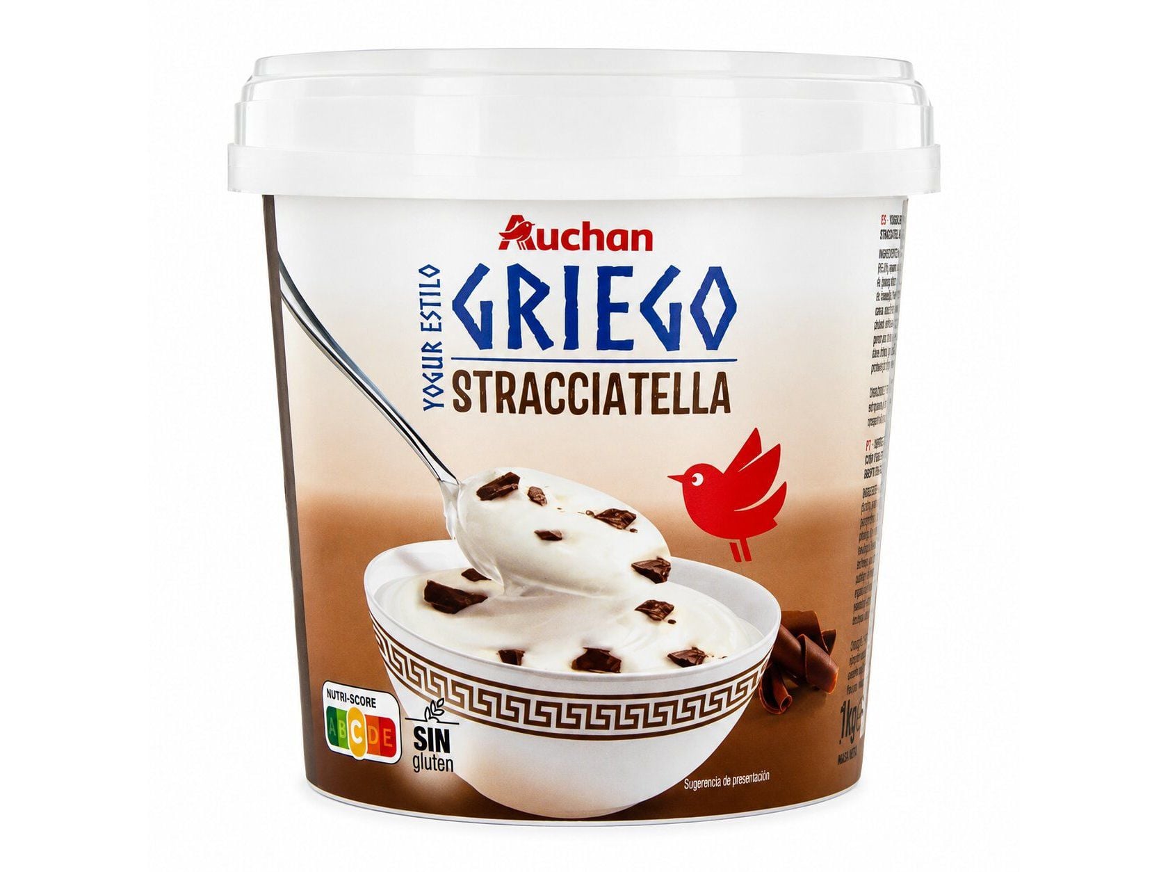 IOGURTE GREGO AUCHAN STRACCIATELLA SEM GL&Uacute;TEN 1KG image number 0