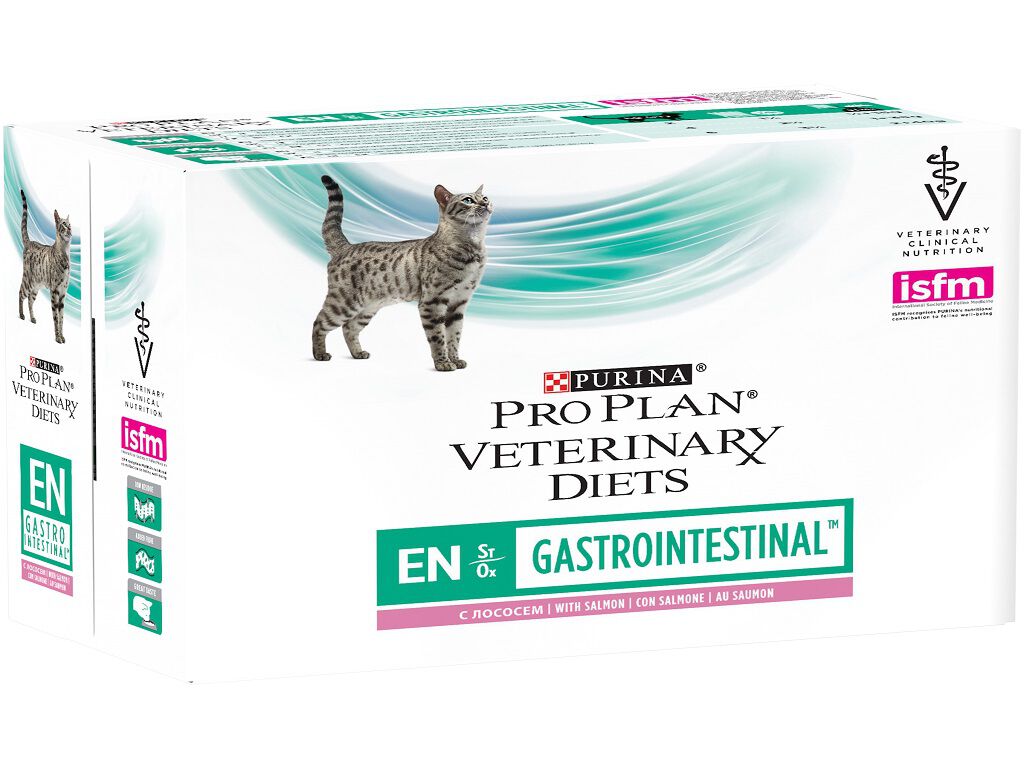 COMIDA H&Uacute;MIDA VET PRO PLAN GATO ST/OX GASTRO SALM&Atilde;O 10X85G