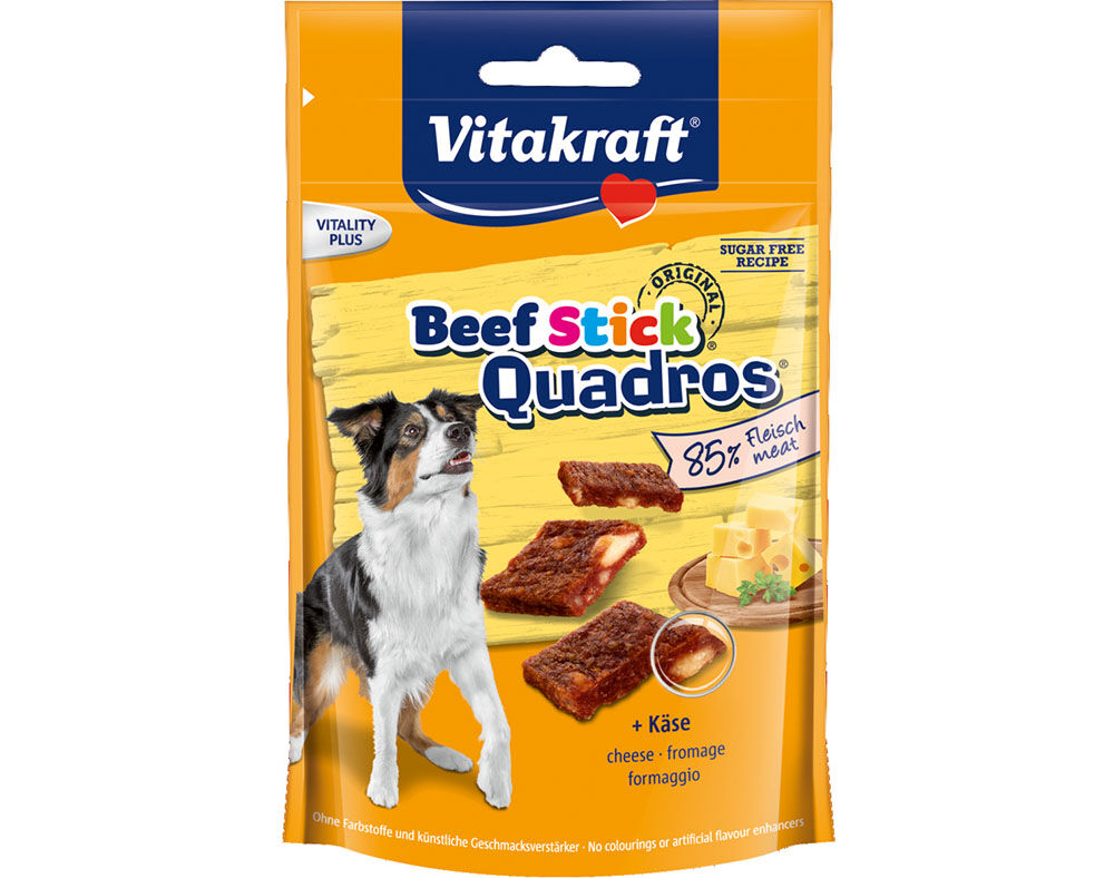 SNACKS PARA C&Atilde;O VITAKRAFT BEEF STICK QUADROS COM QUEIJO 70G image number 0