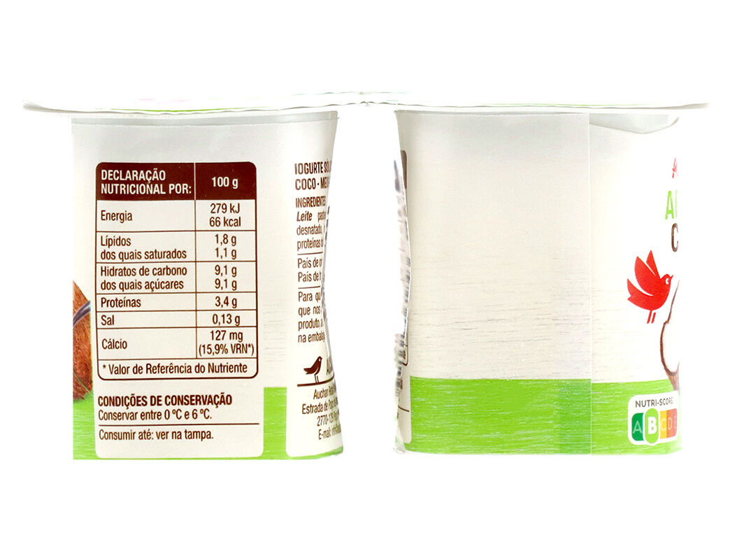 IOGURTE AUCHAN AROMA C&Ocirc;CO 4X125G image number 1