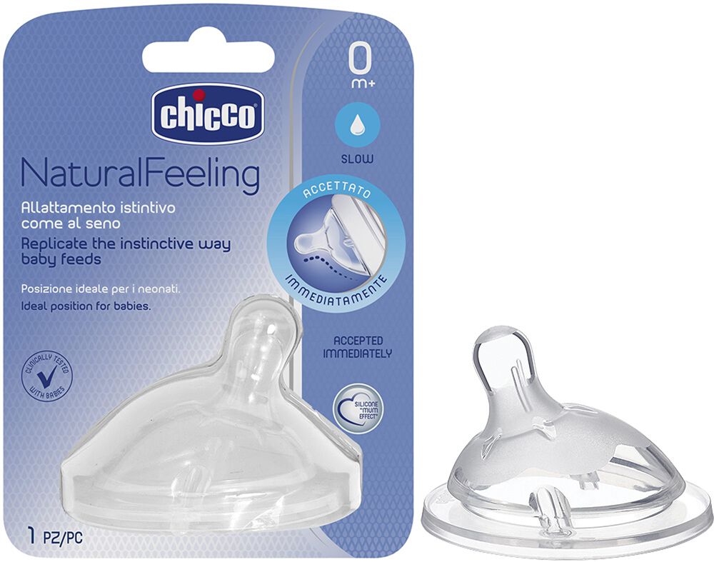 TETINA CHICCO NATURAL FEELING SILICONE FLUXO NORMAL 0M+ 1UN
