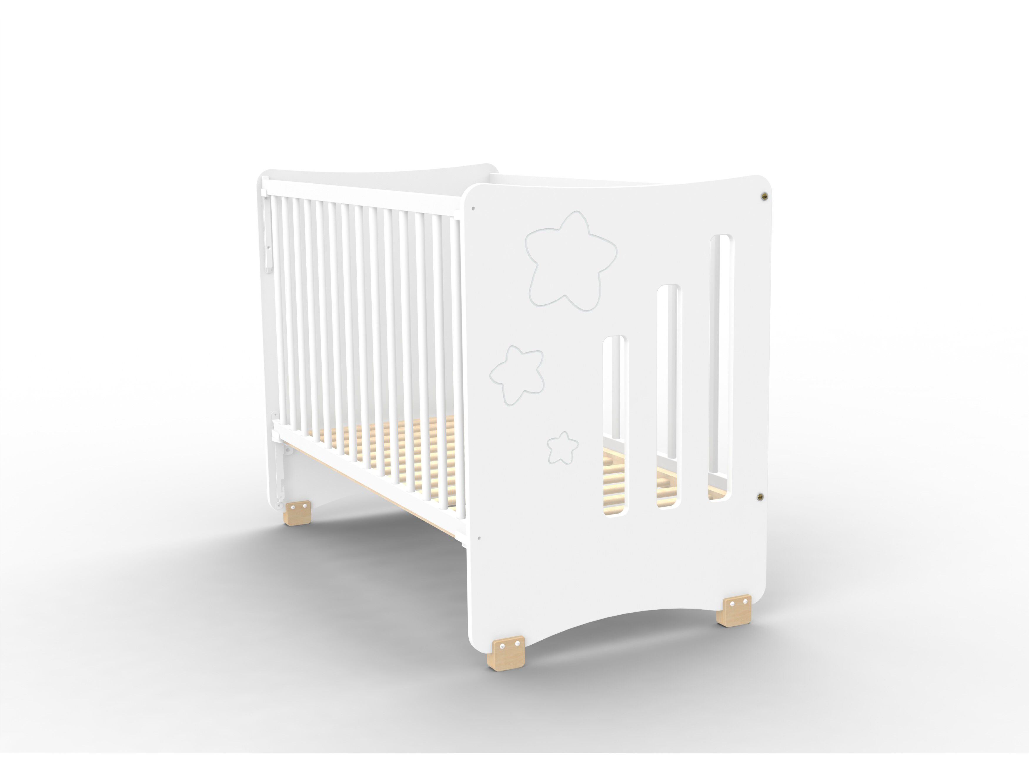 CAMA MADEIRA ESTRELAS CARBEBE BRANCA 120X60CM