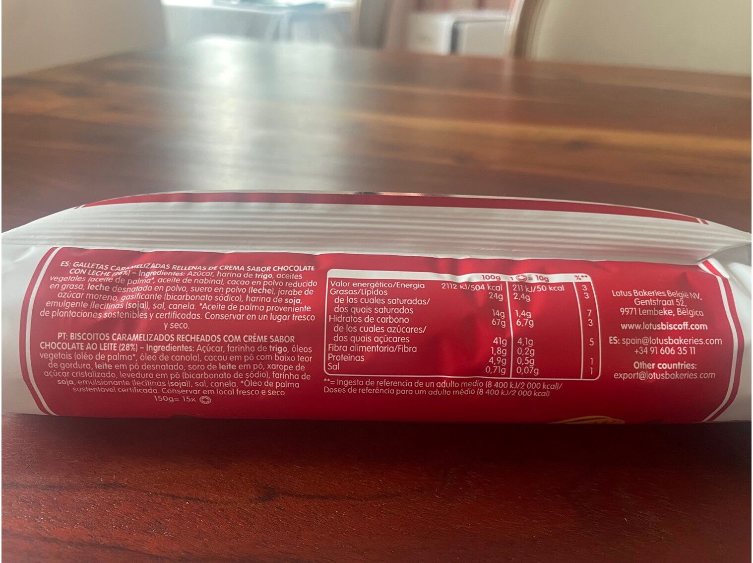 BOLACHA LOTUS BISCOFF RECHEIO CHOCOLATE 150G image number 1