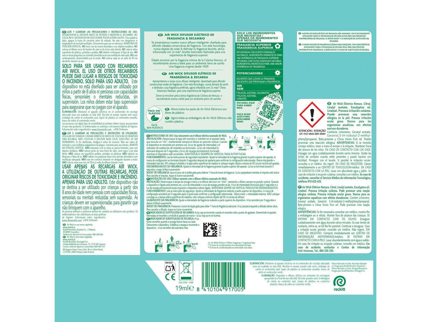 AMBIENTADOR EL&Eacute;TRICO AIRWICK DIFUSOR NENUCO 1UN image number 1