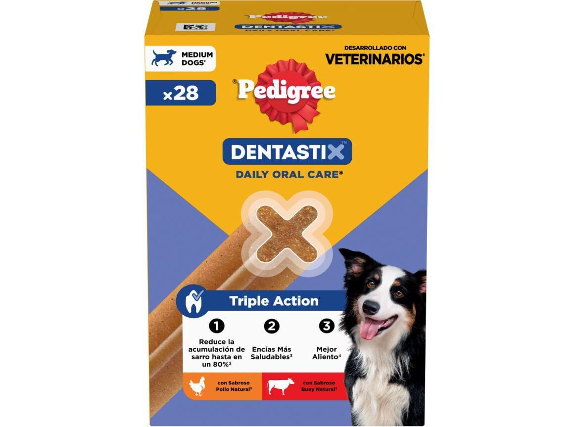 SNACK PARA C&Atilde;O DENTASTIX PEDIGREE RA&Ccedil;A M&Eacute;DIA 720G 28 UNIDADES