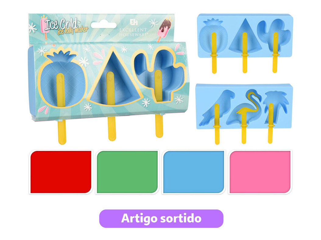MOLDES DE GELADO 3 UNIDADES MODELOS SORTIDOS image number 0