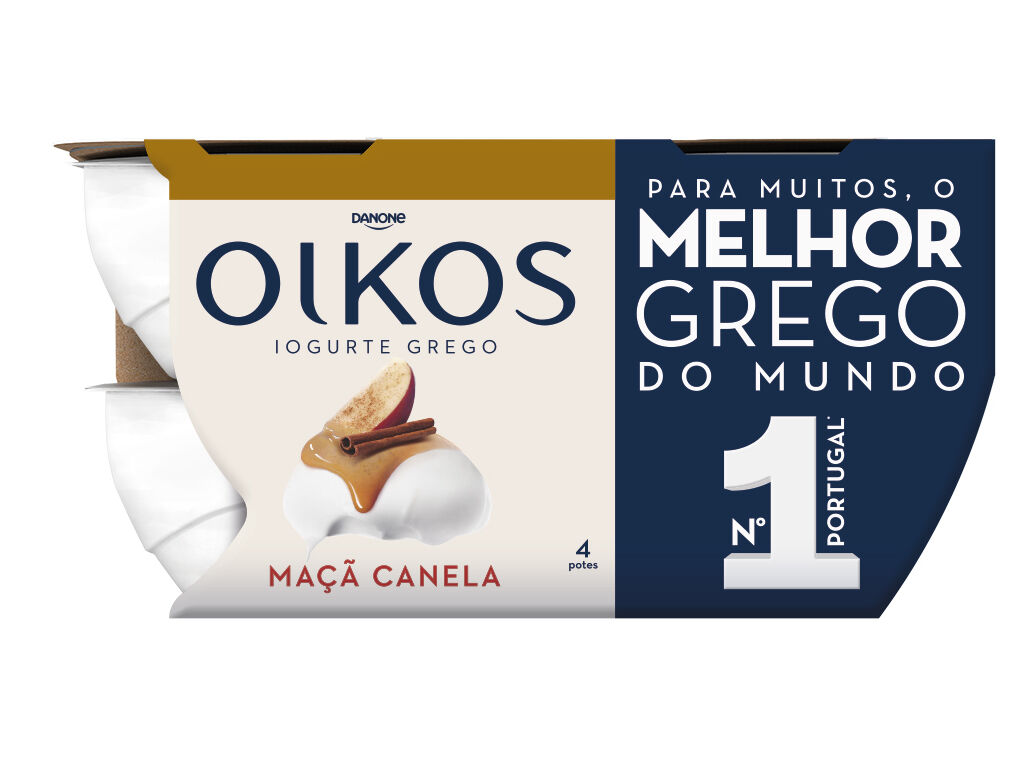 IOGURTE OIKOS GREGO MA&Ccedil;&Atilde; E CANELA 4X110G
