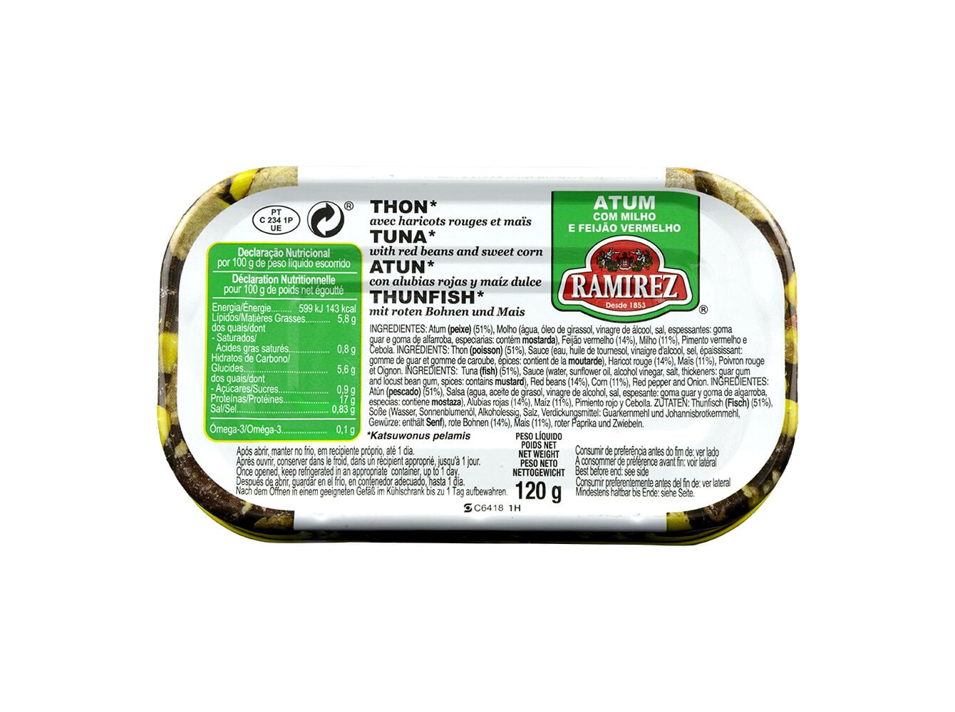 ATUM RAMIREZ MILHO E FEIJ&Atilde;O VERMELHO 120G image number 1