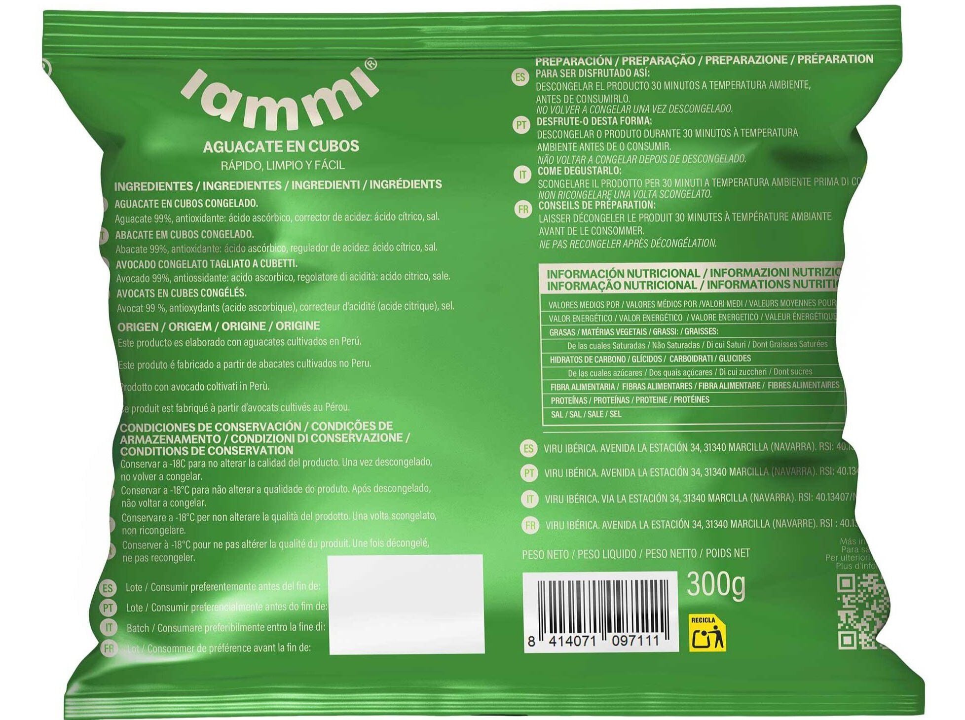 ABACATE IAMMI EM PEDA&Ccedil;OS 300G image number 1